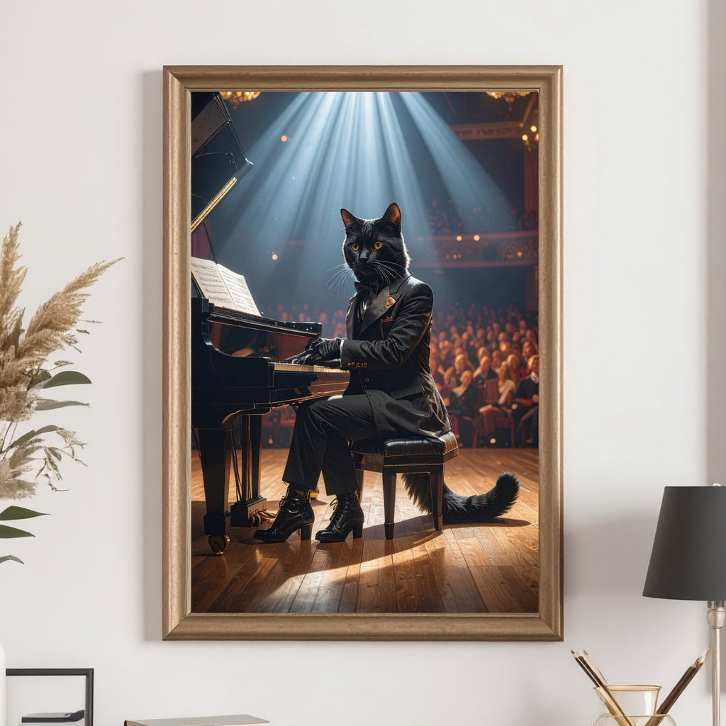 Custom Renaissance Pet Portrait - Female Pet Playing Piano