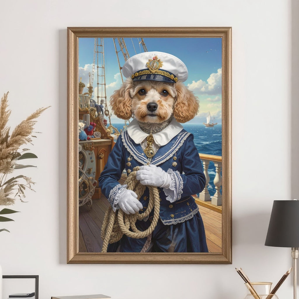 Custom Pet Portrait - Renaissance Sailor on Ship