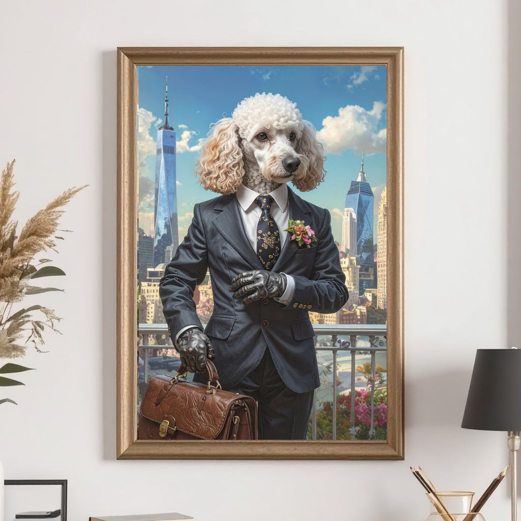 Custom Portrait - Female Pet in Business Suit