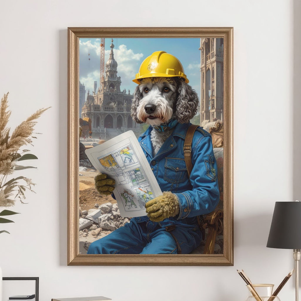 Custom Pet Portrait - Construction Worker