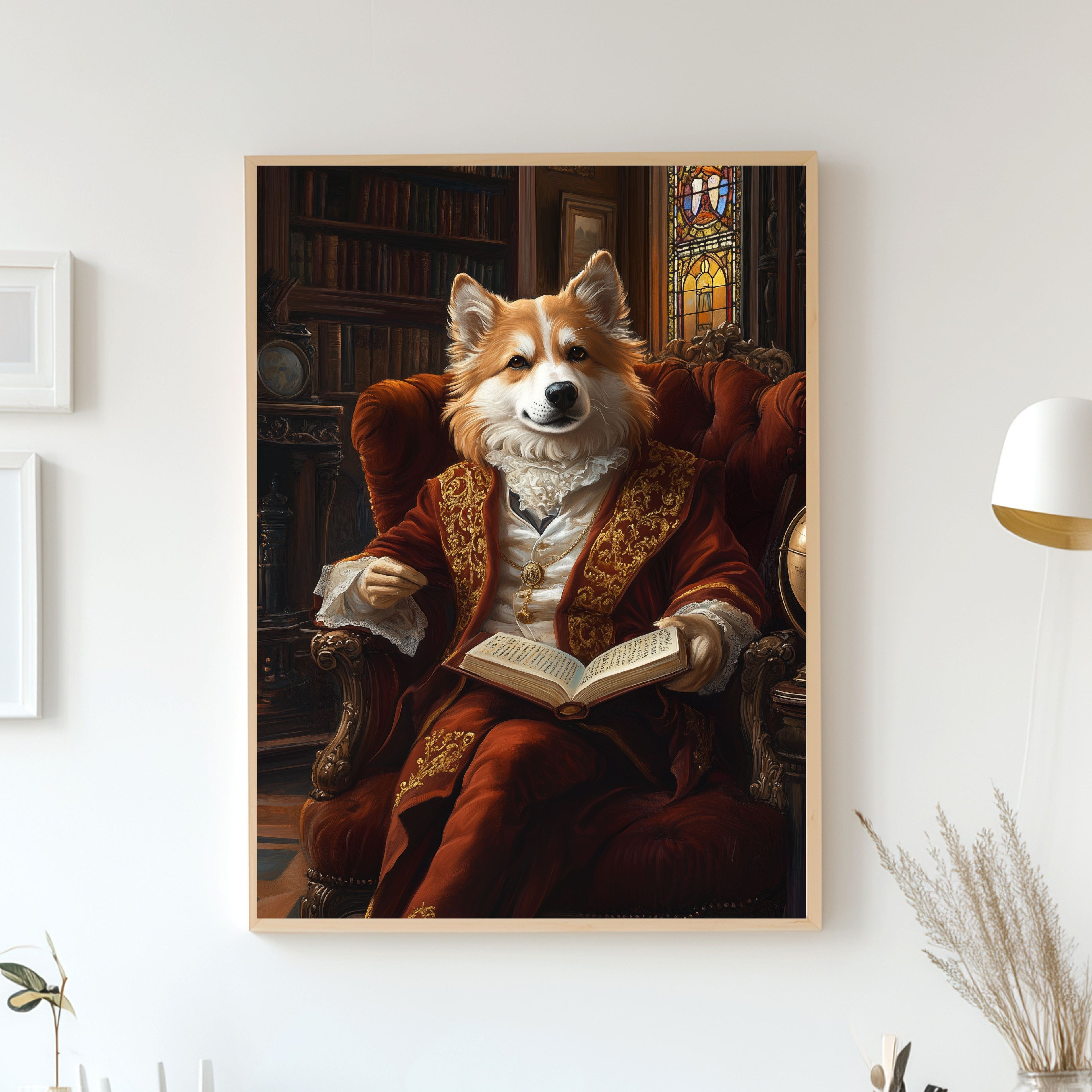 Royal Pet Portrait from Photo - Pet Playing Flute