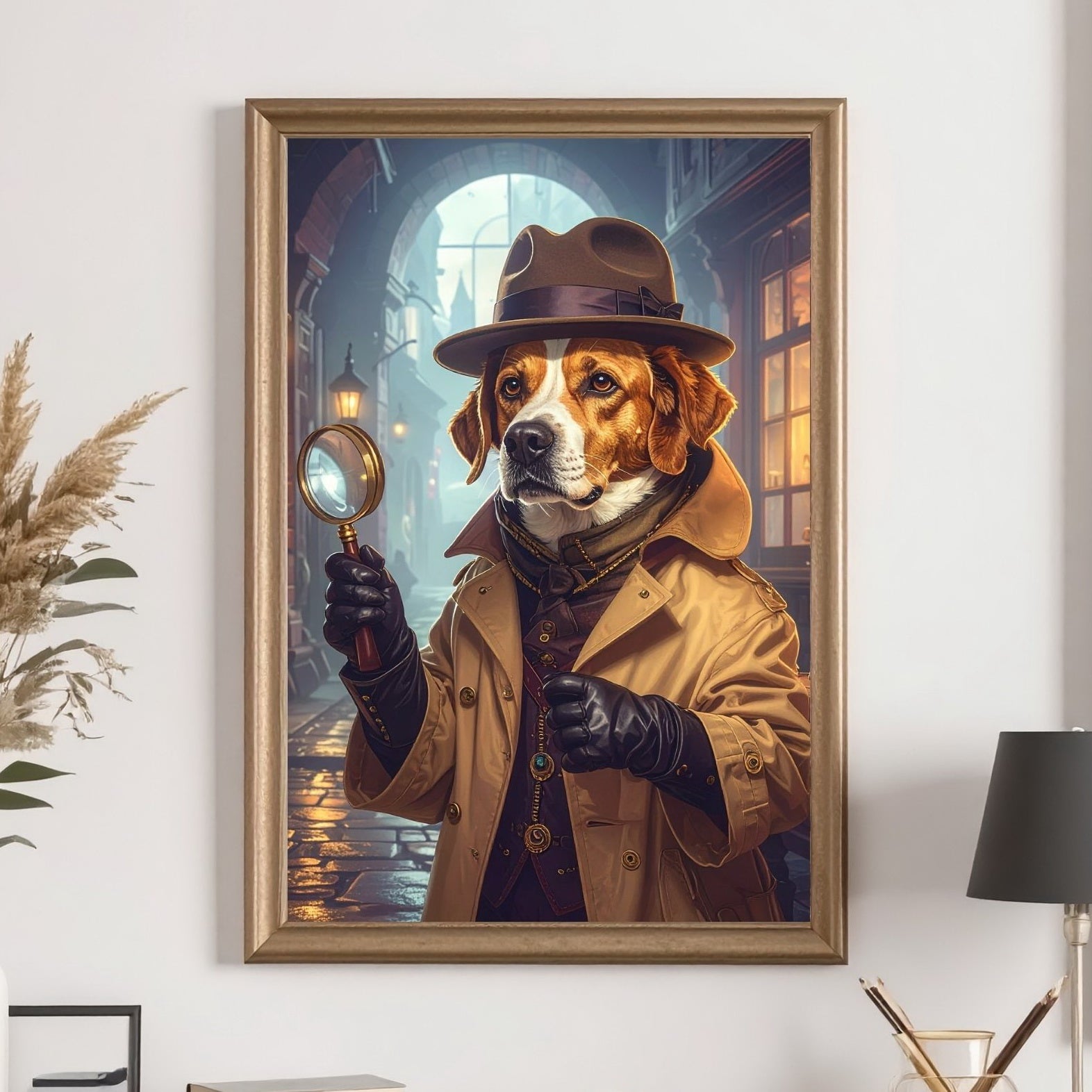 Custom Detective Pet Portrait