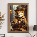 Custom Pet Portrait - Detective with Magnifying Glass
