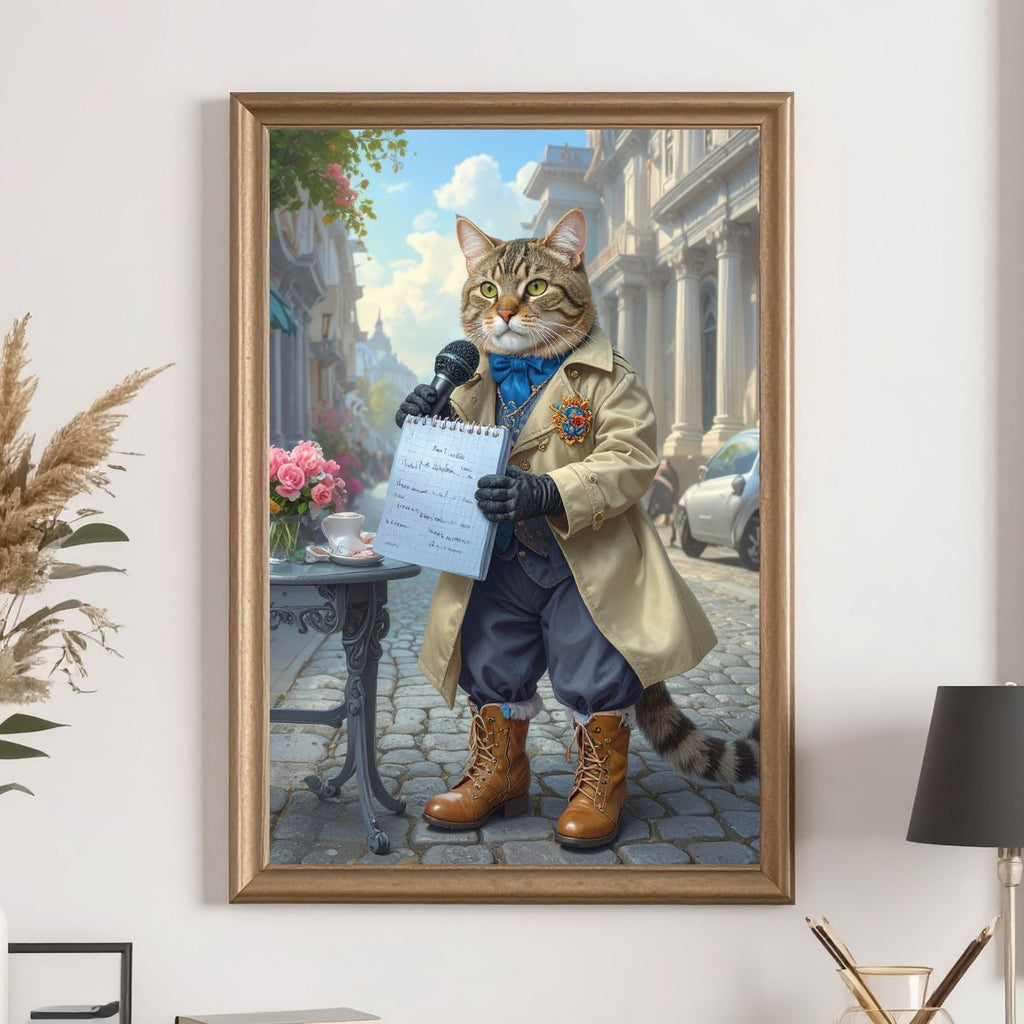 Custom Pet Reporter Portrait