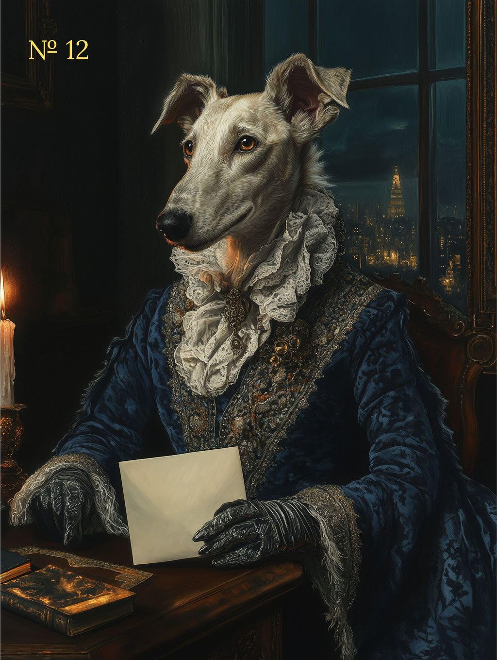 Personalized Royal Pet Portrait from Photo - Custom Renaissance Pet Portrait on Canvas