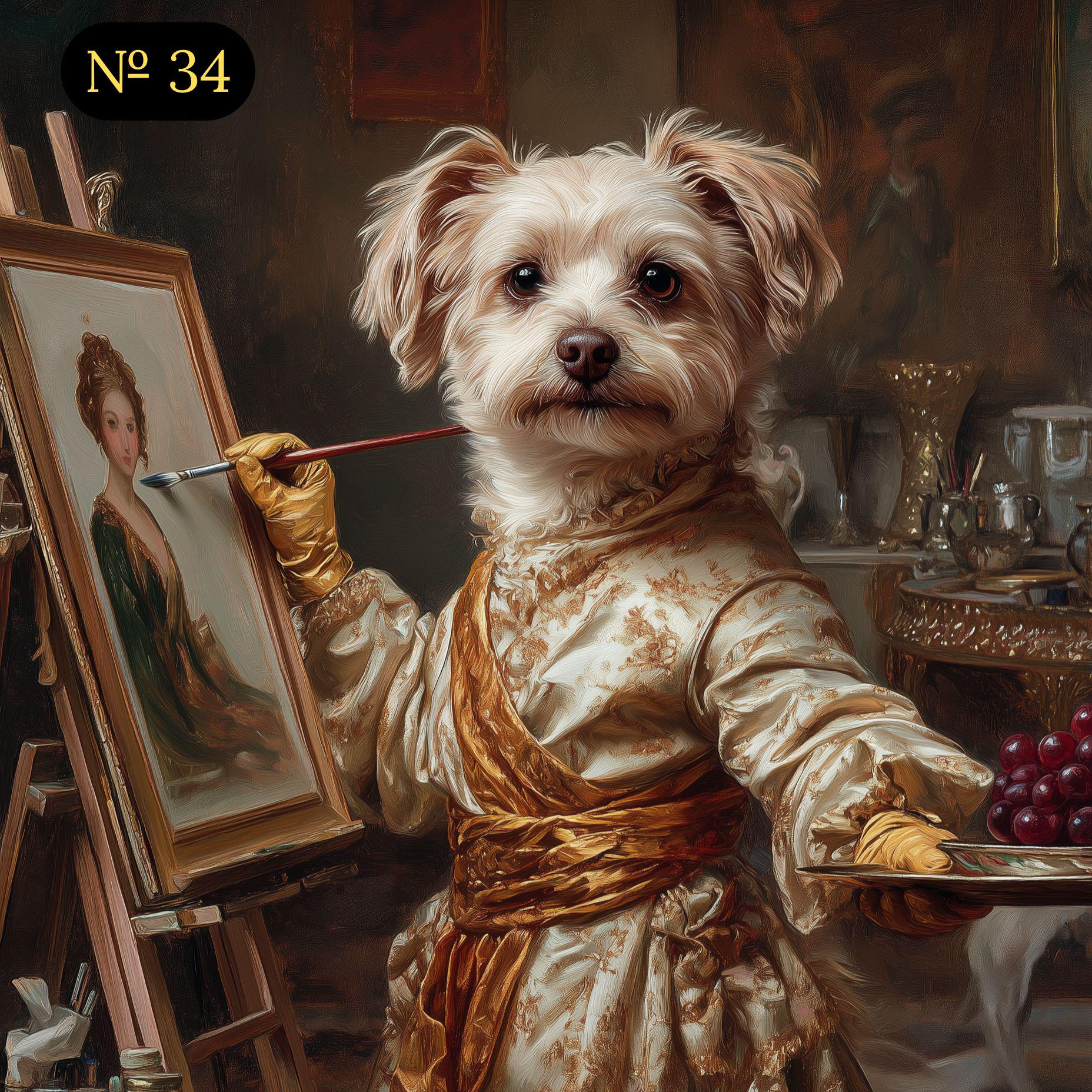 Custom Royal Portrait - Pet Painting Its Owner