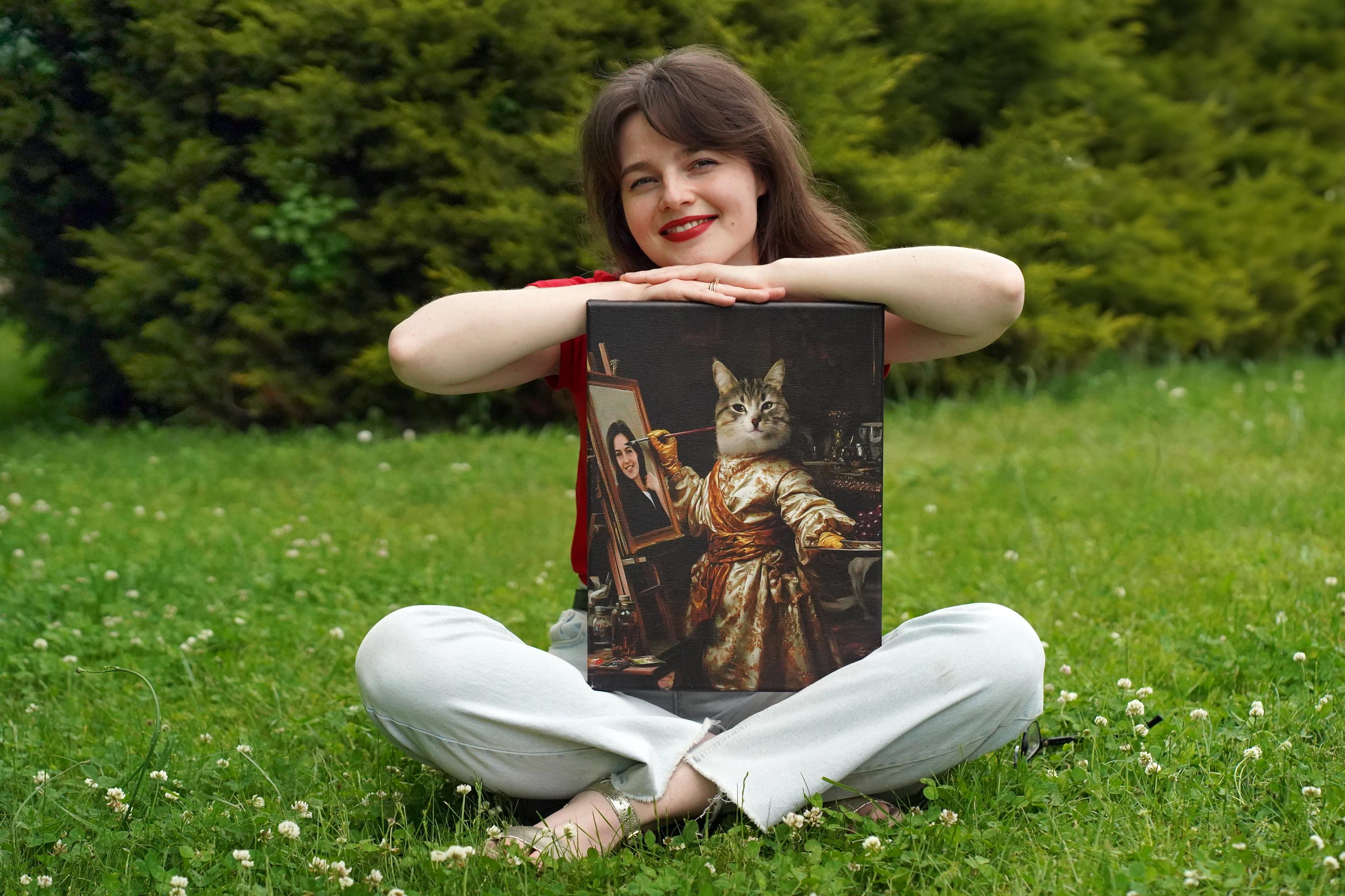Custom Pet Portrait - French Chef Dog with Pastries - Funny Paris Bakery Pet Art - Canvas, Poster or Digital Portrait