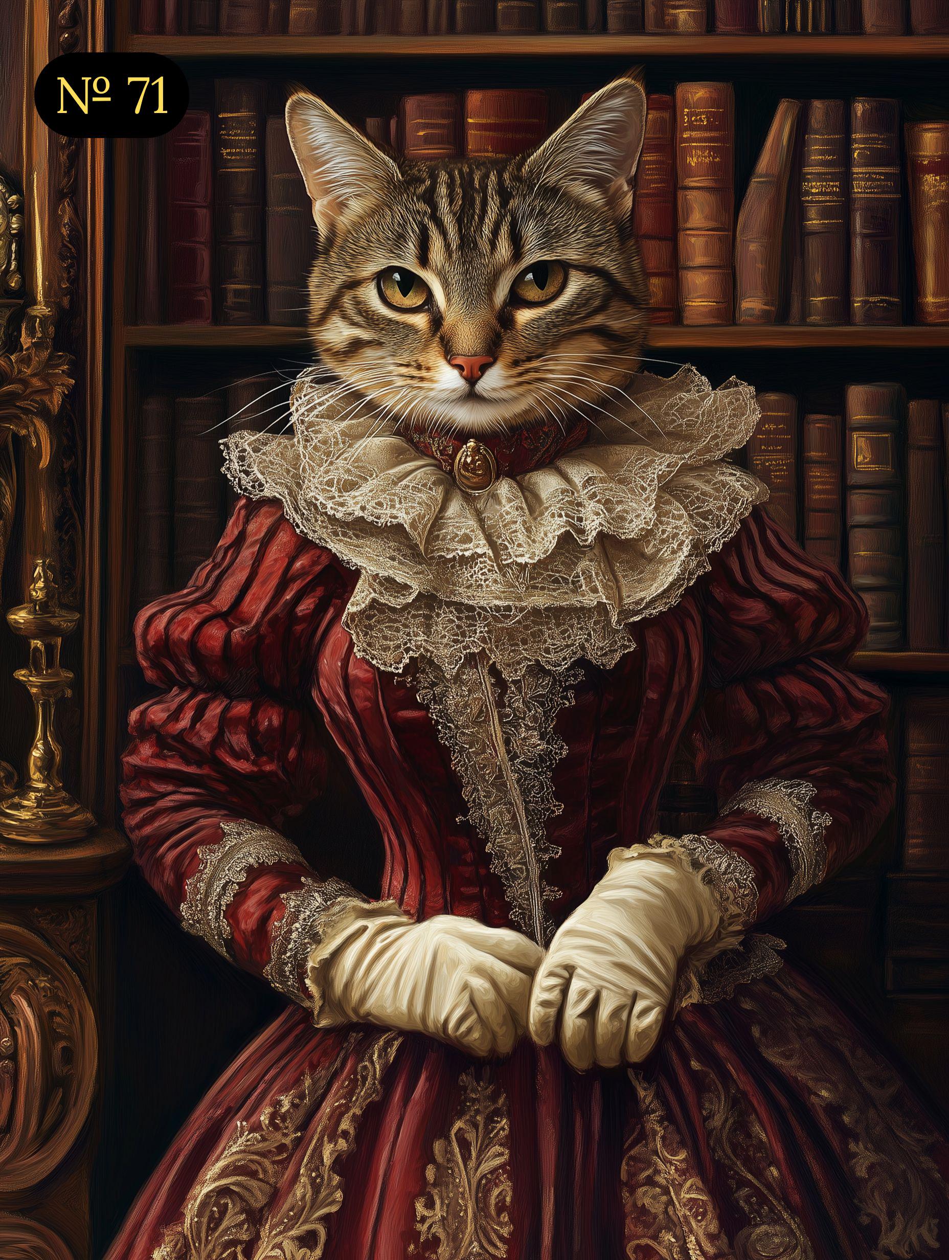 Custom Pet Portrait on Canvas, Royal Pet Portrait, Renaissance Pet Portrait from Photo, Pet Owner Gift, Pet in Regal Red Dress