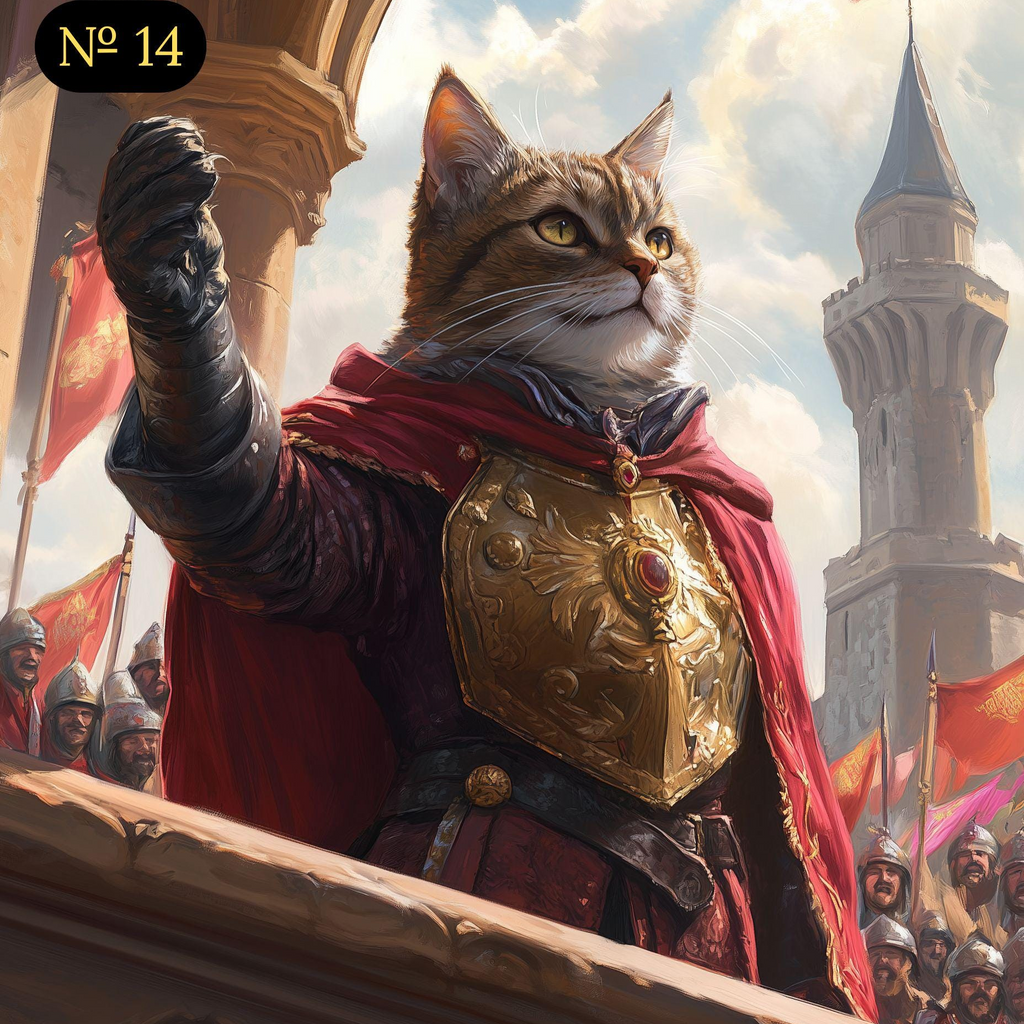 Custom Royal Portrait - Pet on Balcony with Raised Paw