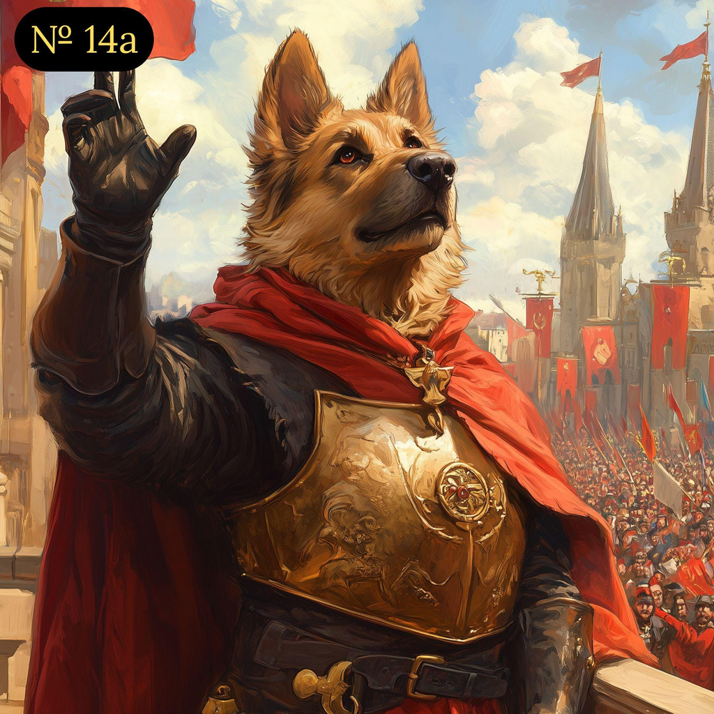 Custom Royal Portrait - Pet on Balcony with Raised Paw
