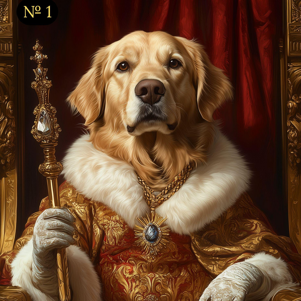 Custom Renaissance Royal Portrait - Pet on Throne