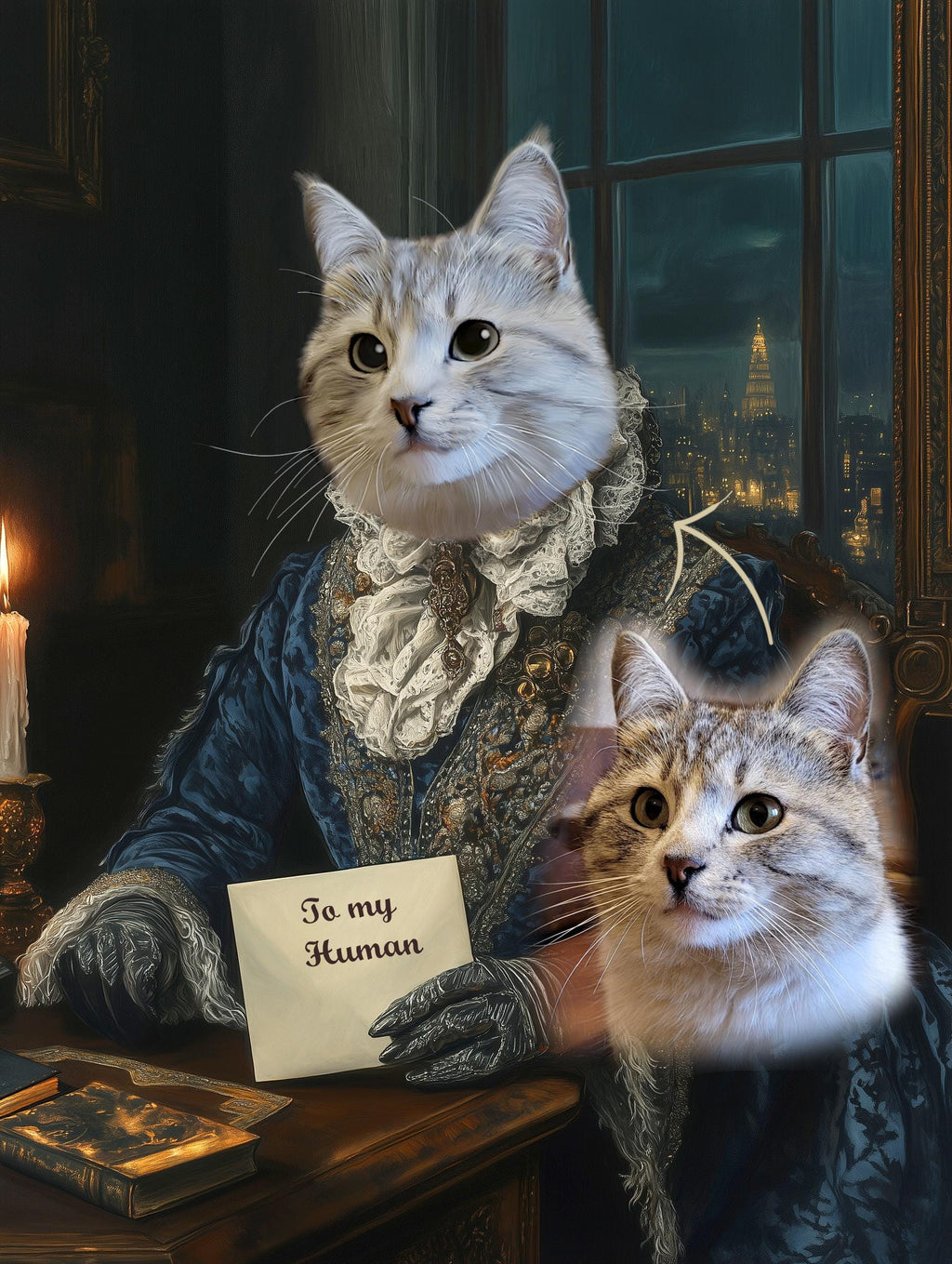Personalized Royal Pet Portrait from Photo - Custom Renaissance Pet Portrait on Canvas
