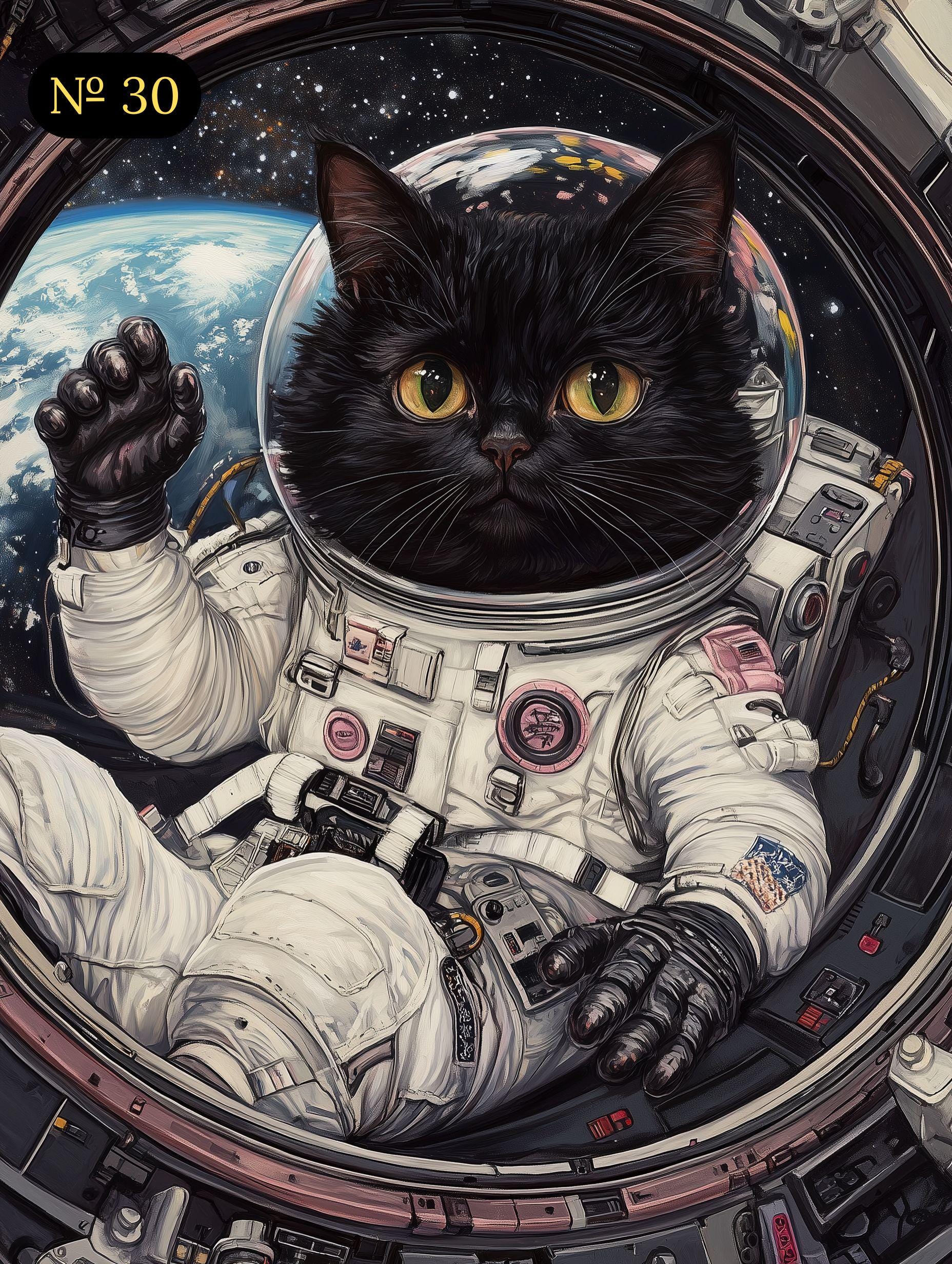 Custom Pet Portrait - Astronaut Pet in Space Suit - Funny Outer Space Pet Art - Canvas, Poster or Digital Portrait