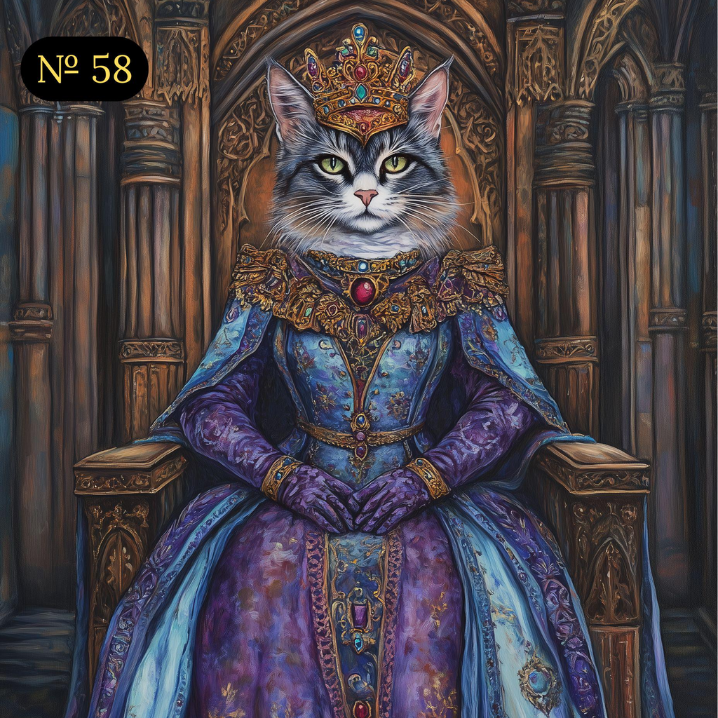 Custom Royal Pet on Throne Portrait