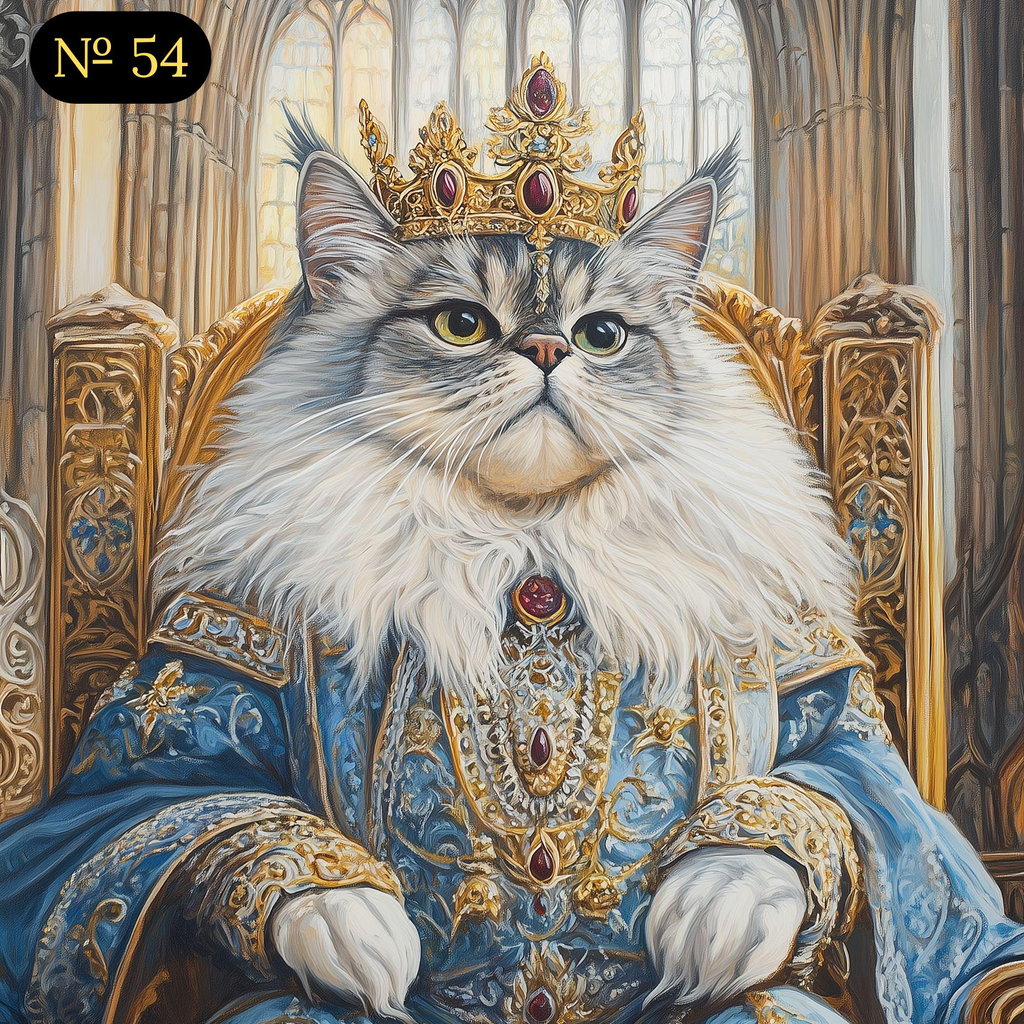 Custom Royal Pet on Throne Portrait