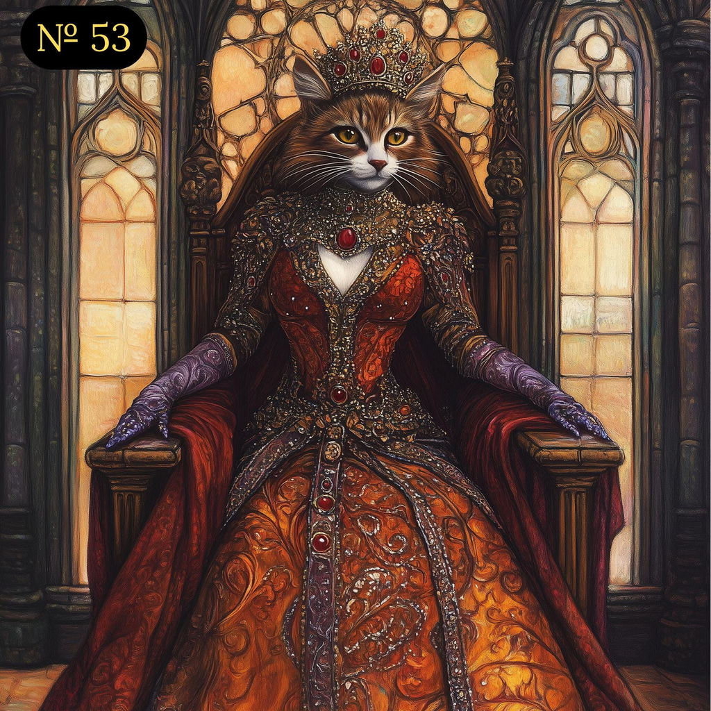 Custom Royal Pet on Throne Portrait