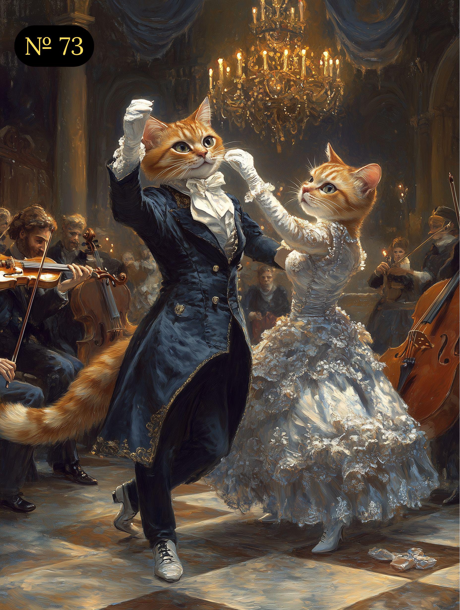 Custom Pet Couple Portrait - Two Dancing Pets at Renaissance Ball - Romantic Pet Art - Canvas, Poster or Digital Portrait, Funny Pets Gift