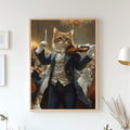 Custom Pet Portrait - Pet Playing Violin at Renaissance Ball - Elegant Musical Pet Art from Photo - Digital, Canvas or Poster Gift
