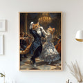 Custom Pet Couple Portrait - Two Dancing Pets at Renaissance Ball - Romantic Pet Art - Canvas, Poster or Digital Portrait, Funny Pets Gift