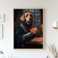 Custom Renaissance Pet Portrait - Mysterious Pet Holding Letter, Noble Pet in Shadows, Dramatic Dark Pet Art, Digital, Canvas or Poster Gift