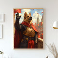 Custom Pet Royal Portrait - Pet on Balcony with Raised Paw - Epic King Pet Art - Digital Portrait, Canvas or Poster, Funny Pet Gift
