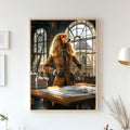 Custom Pet Portrait - Pet Architect with Blueprints and Models - Funny Smart Pet Art - Canvas, Poster or Digital Portrait, Funny Pets Gift