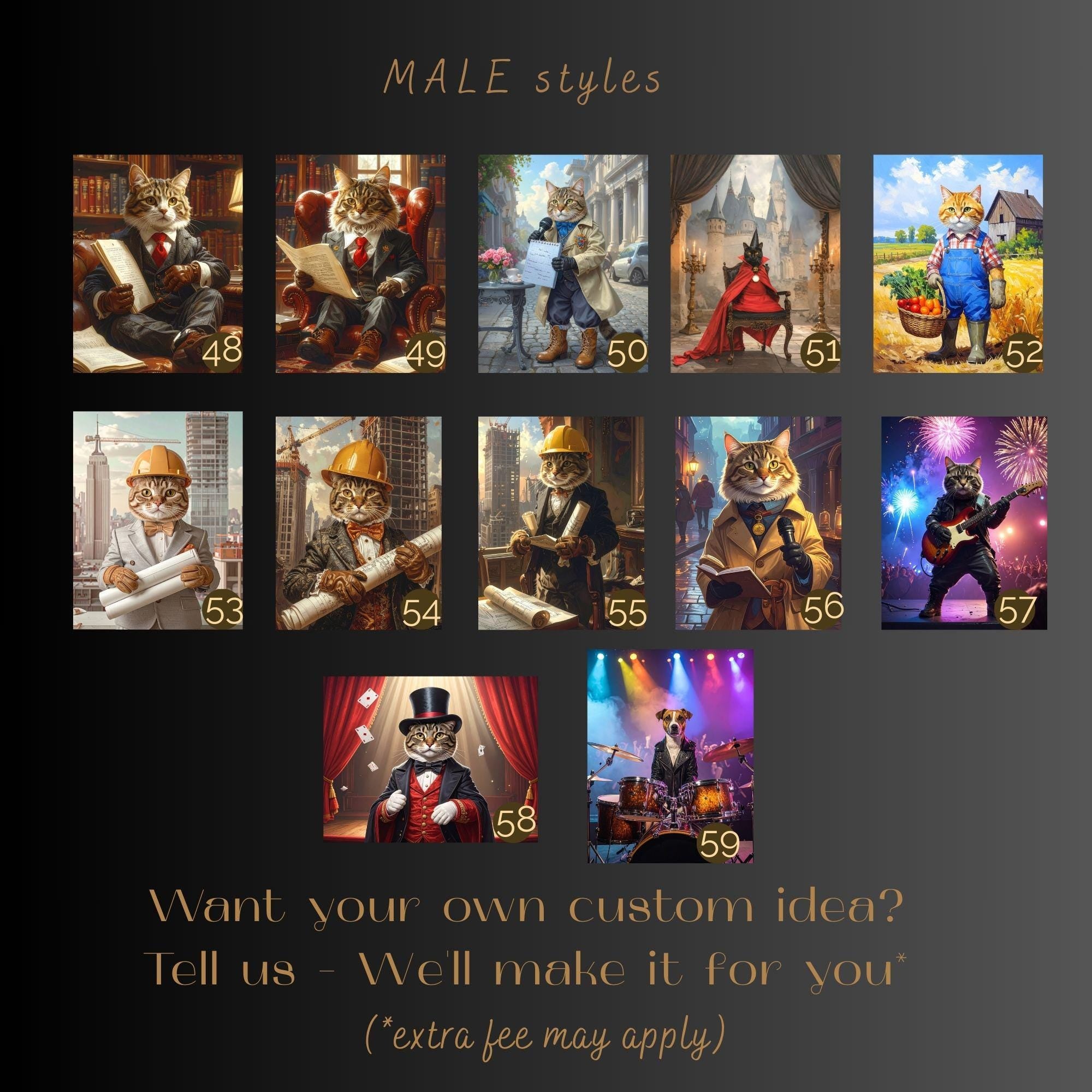 Custom Pet Portrait - Cat Journalist with Notebook Art - Canvas, Poster, Photo or Digital