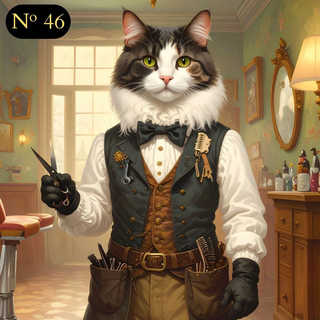 Custom Renaissance Pet Portrait – Pet Barber Hairdresser in Salon