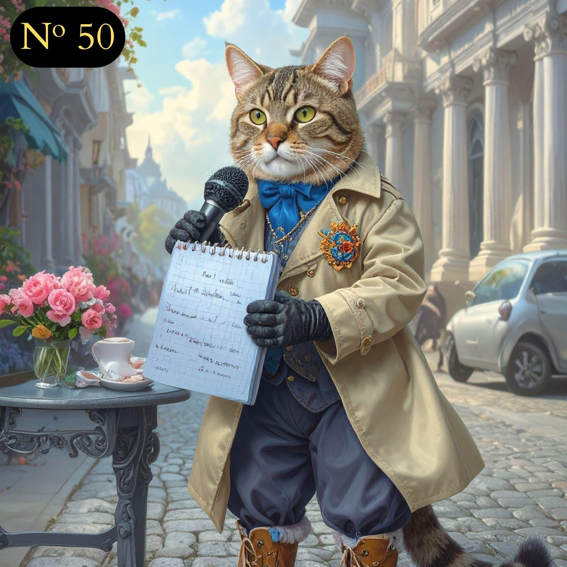 Custom Pet Journalist Portrait